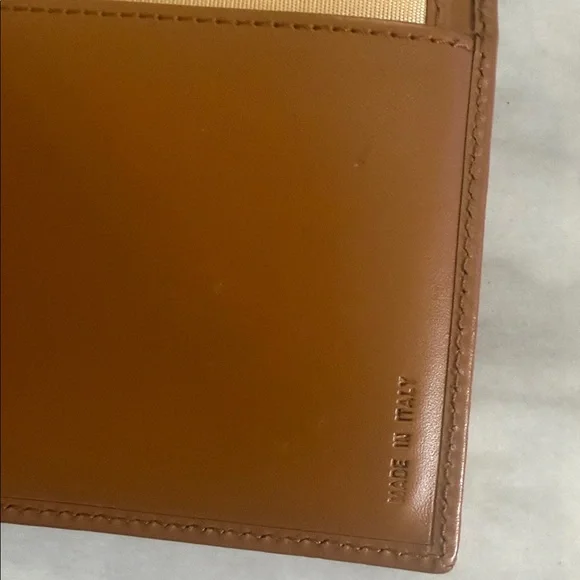 Dooney & Bourke VTG Tan Brown Cognac Leather Trifold Checkbook Card Wallet - Picture 7 of 10